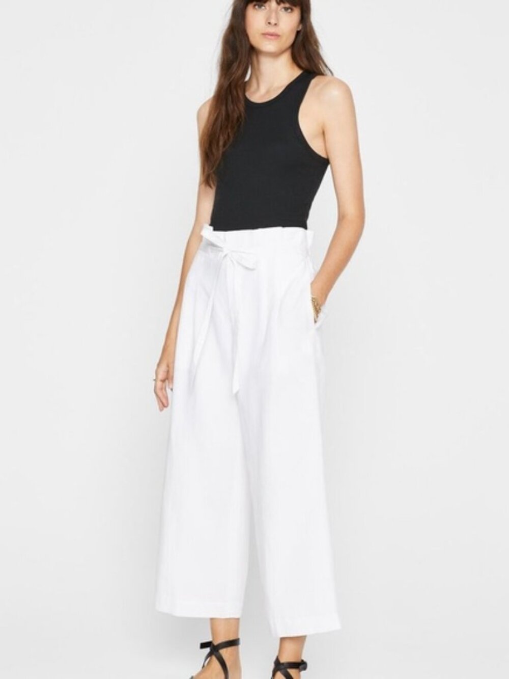 Club Monaco Paperbag White Linen Pant